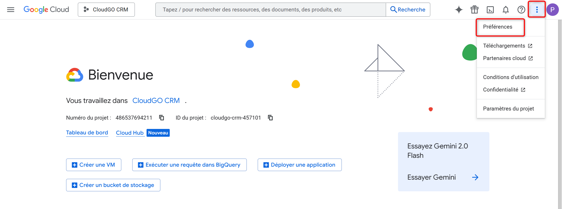 Đổi ngôn ngữ hiển thị Google Console bước 1