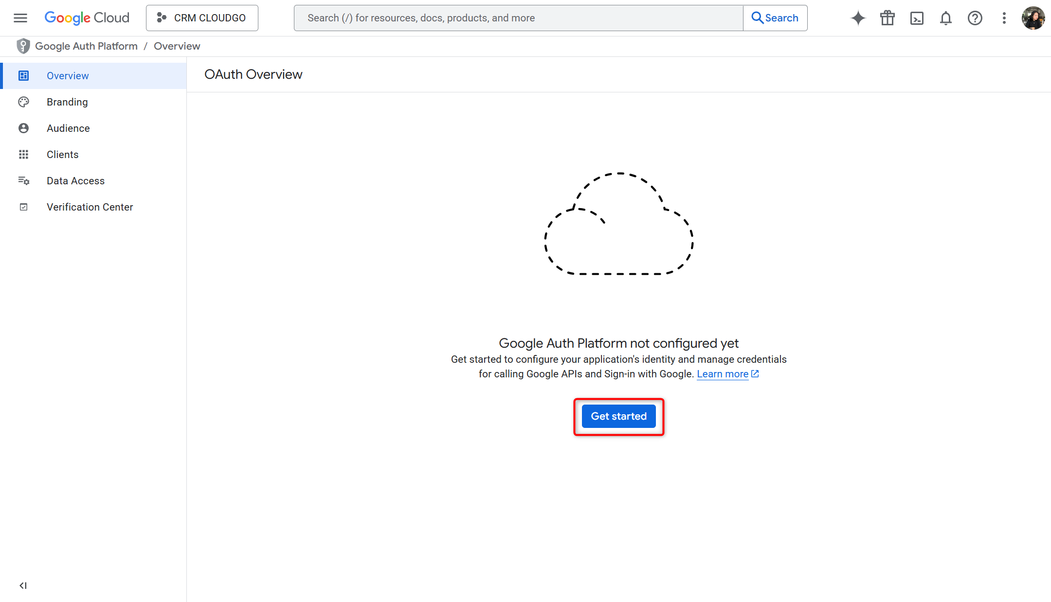 Màn hình OAuth consent screen