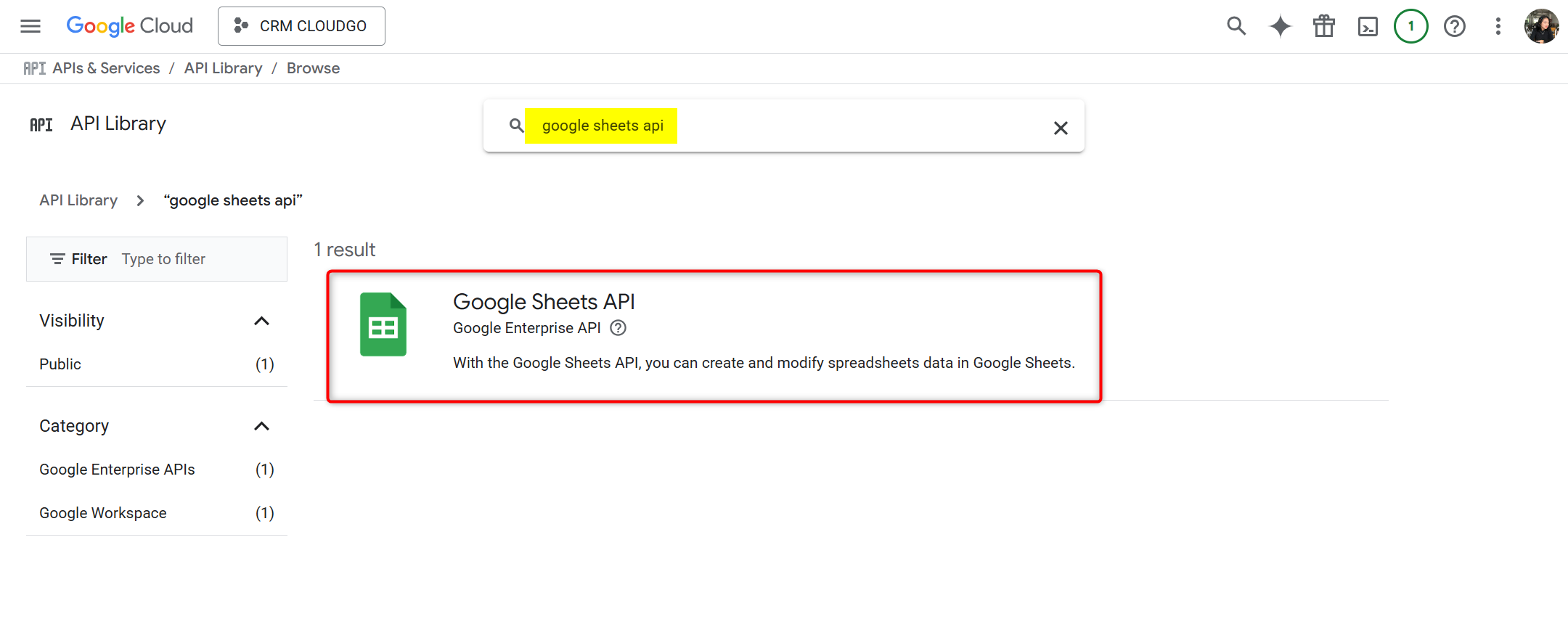Tìm kiếm Google Sheets API
