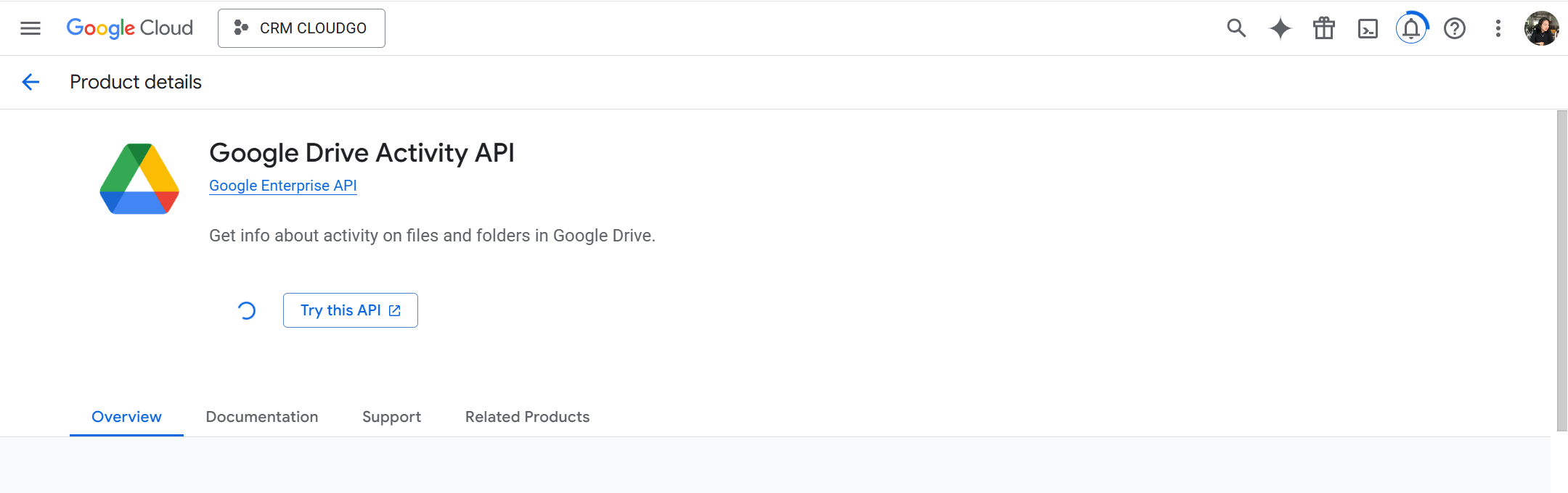 Bật Google Drive Activity API