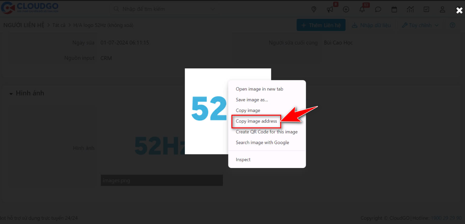 Kết quả cấu hình URL ảnh nền cho form thu thập thông tin