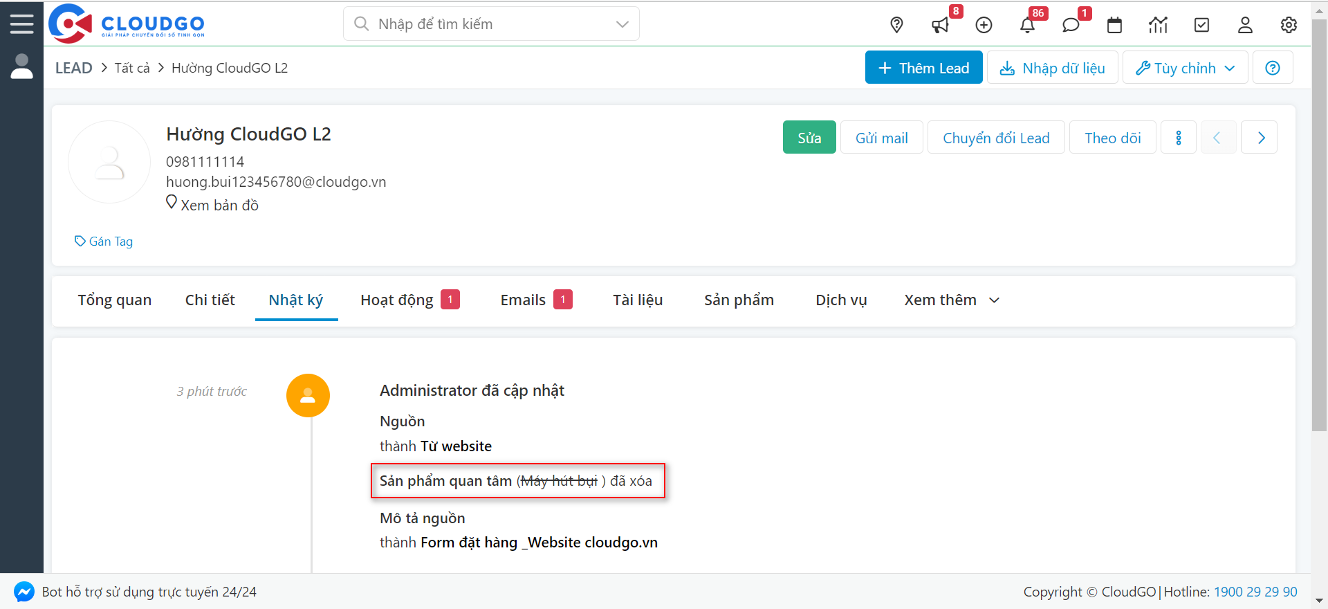 Kiểm tra lại hồ sơ Lead để phát hiện lỗi mất giá trị trường Picklist