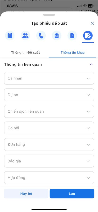 Nhập thông tin tại tab Thông tin khác