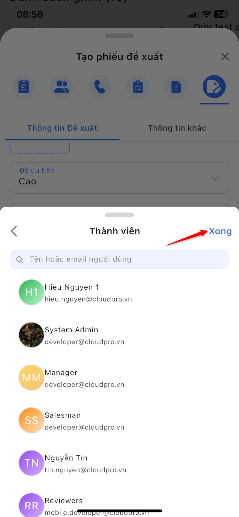 Xác nhận người thực hiện và phê duyệt