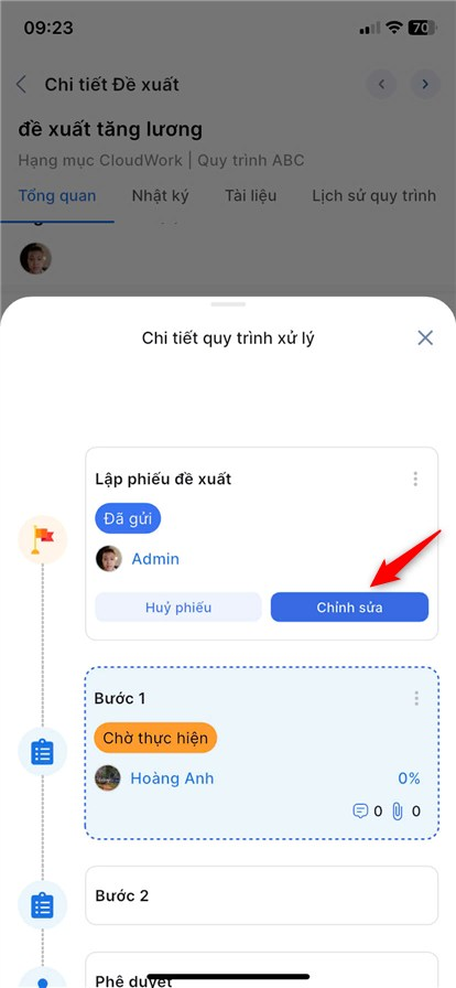 Chọn button Chỉnh sửa