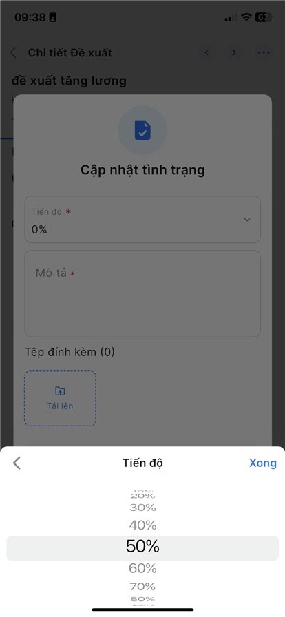 Chọn Cập nhật tình trạng
