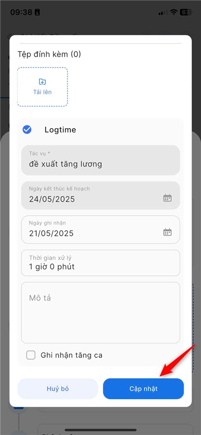 Chọn Cập nhật