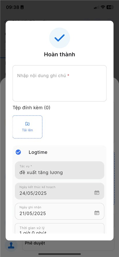 Kết quả hoàn thành đề xuất
