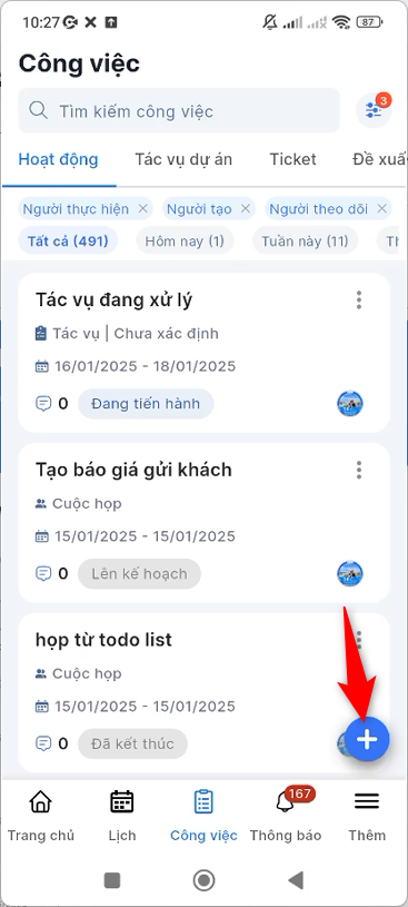 Nhấn icon Thêm mới
