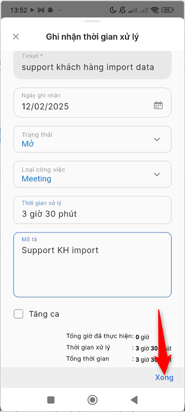 Cập nhật logtime