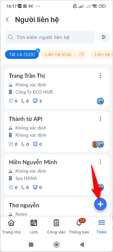 Nhấn icon Thêm mới