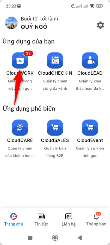 Nhấn giữ biểu tượng app để đặt làm mặc định