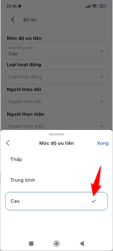 Chọn giá trị cao cho điều kiện lọc