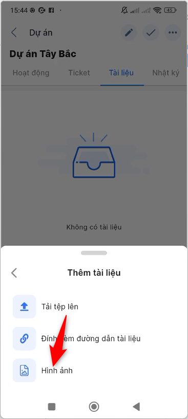 Chọn hình thức tải lên tài liệu