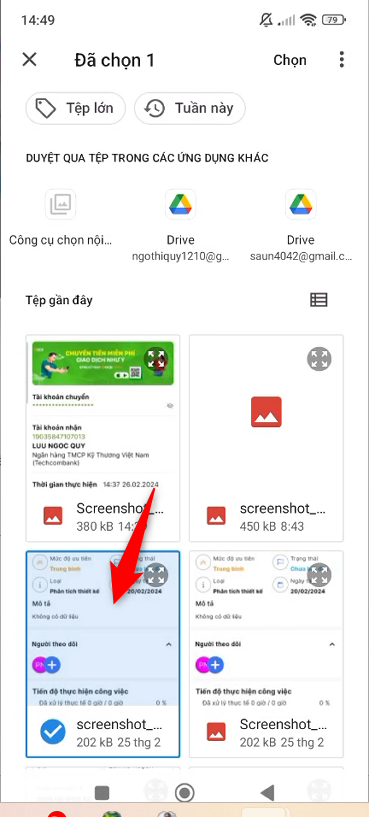 Chọn tài liệu cần tải lên
