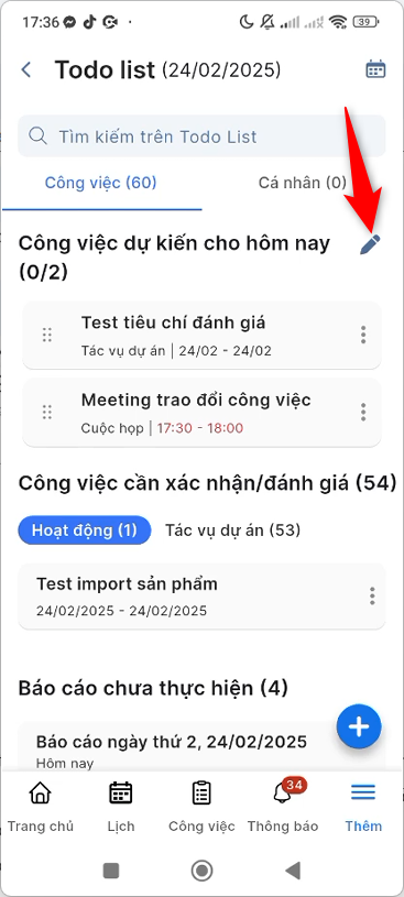 Nhấn icon Chỉnh sửa
