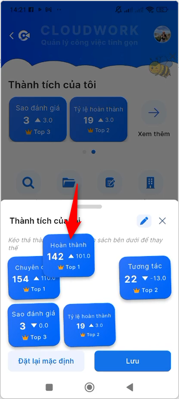 Kéo thả vị trí các block