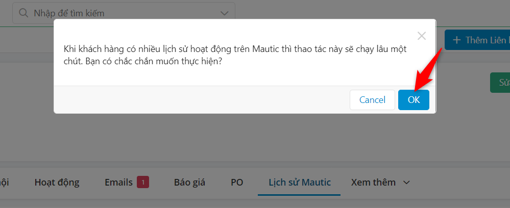 Xác nhận đồng bộ lịch sử