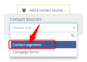 Chọn Contact Segment cho Campaign nâng cao