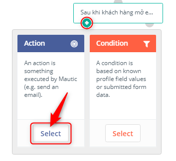 Chọn hành động Modify contact segments