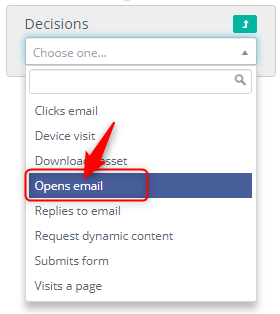 Cấu hình quyết định Open email