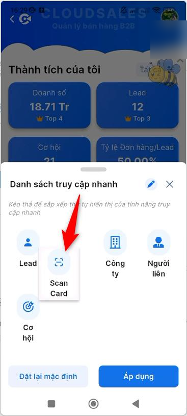 Kéo thả để sắp xếp Module trong Danh sách truy cập nhanh
