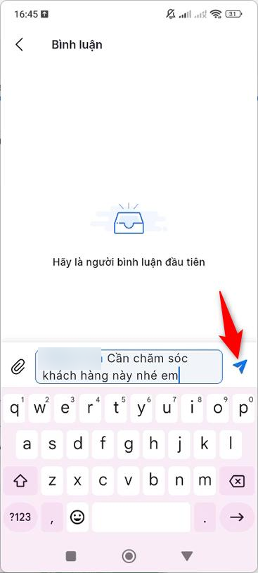 Nhập nội dung bình luận và nhấn Gửi