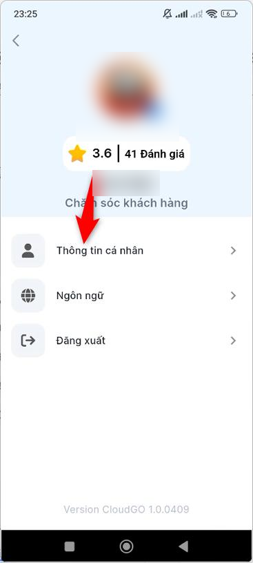 Chọn Thông tin cá nhân trong màn hình hồ sơ