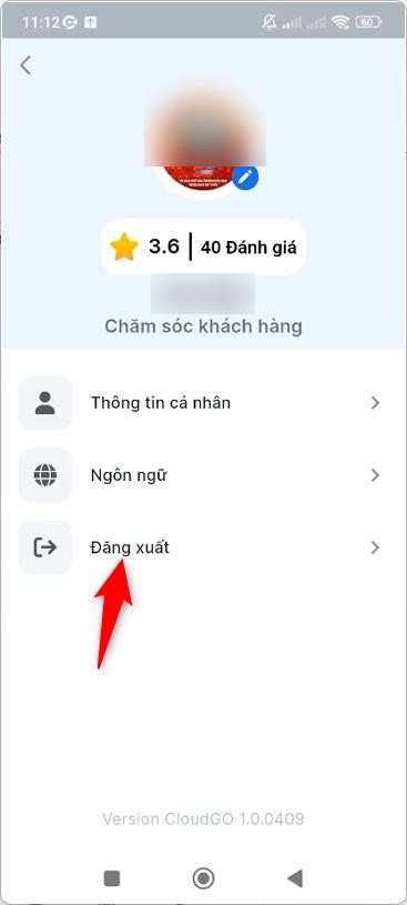 Chọn Đăng xuất trong màn hình hồ sơ cá nhân