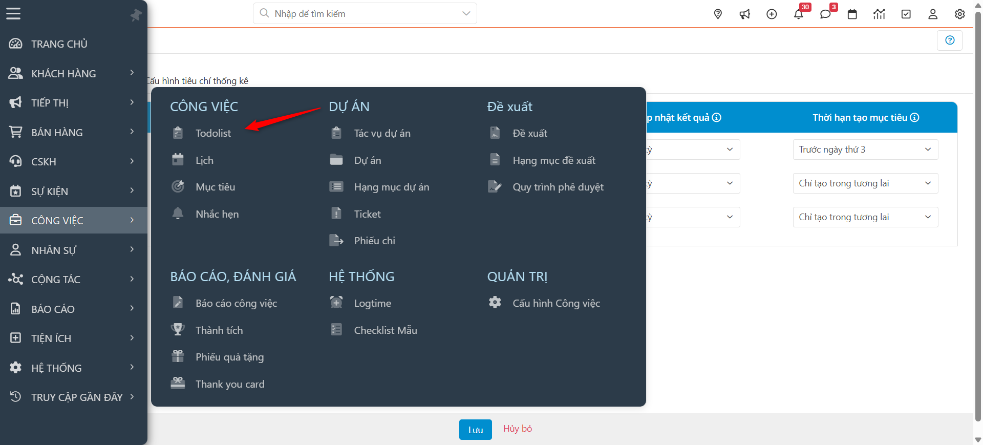 Truy cập module Todo List
