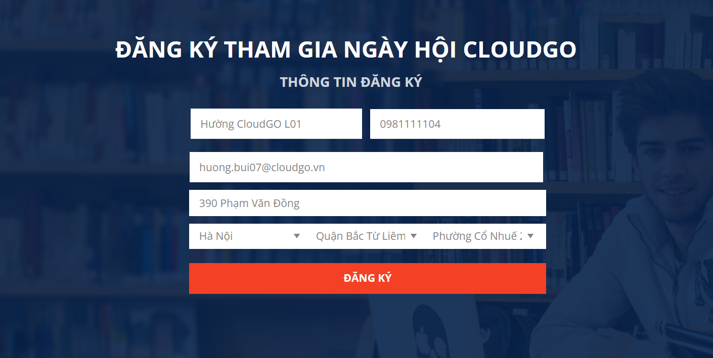 Lưu và xuất bản Landing Page để kiểm thử mapping trường Địa chỉ